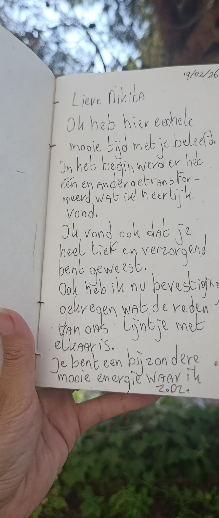 Handgeschreven brief van Cornelis aan Nikita